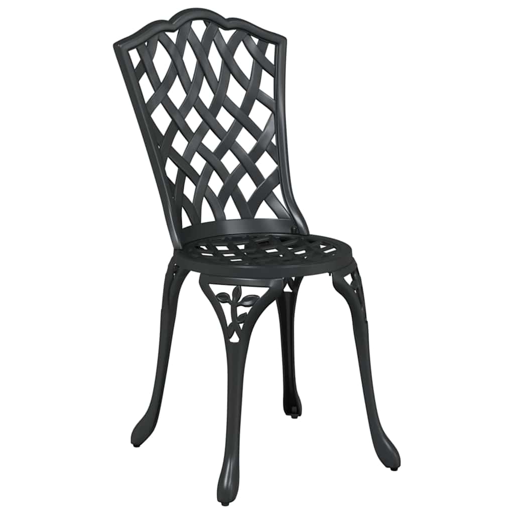 Tuin Bistro Set 3 pcs Zwart Aluminium is nu te koop bij PeponiXL, paradijselijk wonen!