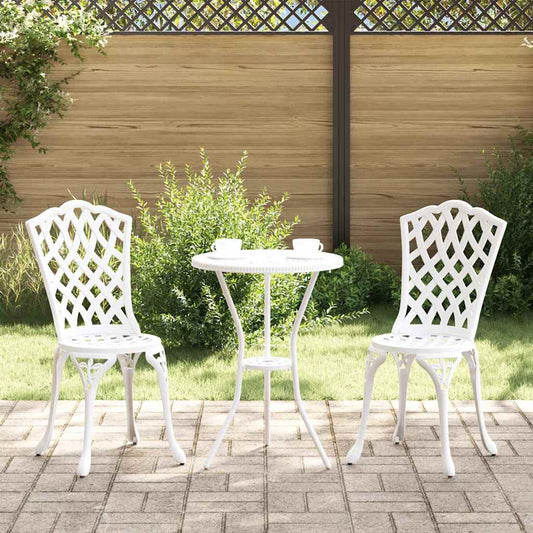 Tuin Bistro Set 3 pcs Wit Aluminium is nu te koop bij PeponiXL, paradijselijk wonen!