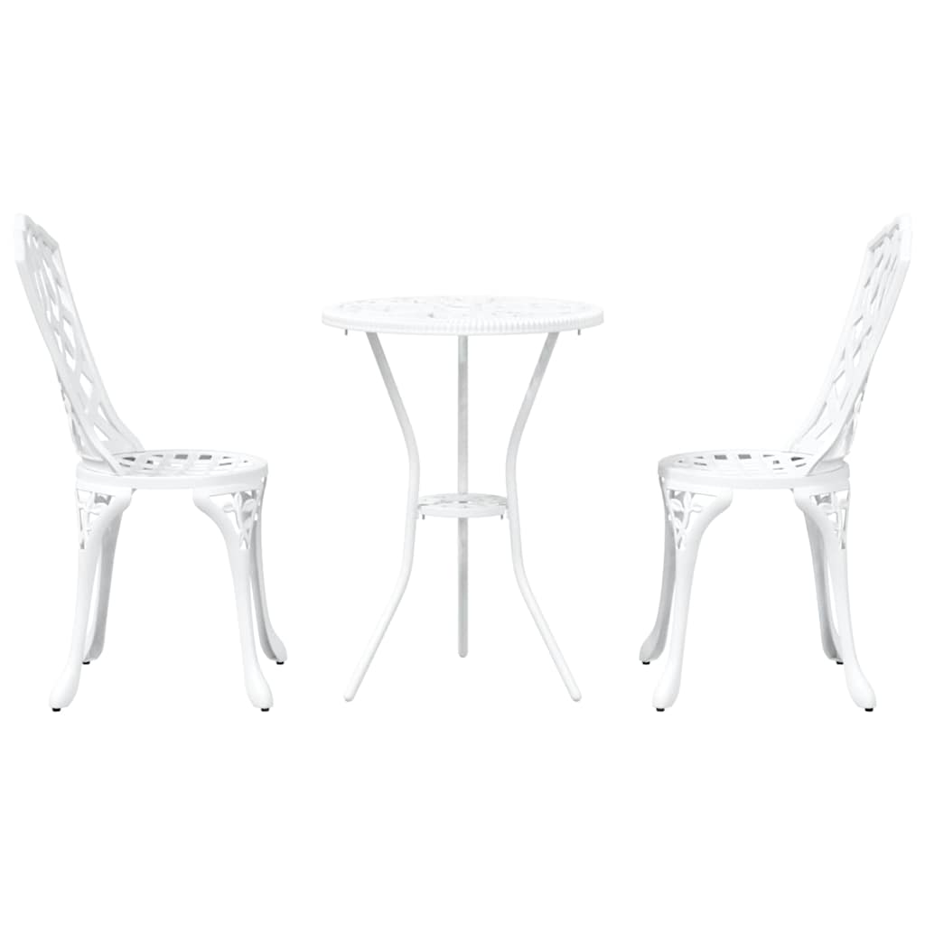 Tuin Bistro Set 3 pcs Wit Aluminium is nu te koop bij PeponiXL, paradijselijk wonen!