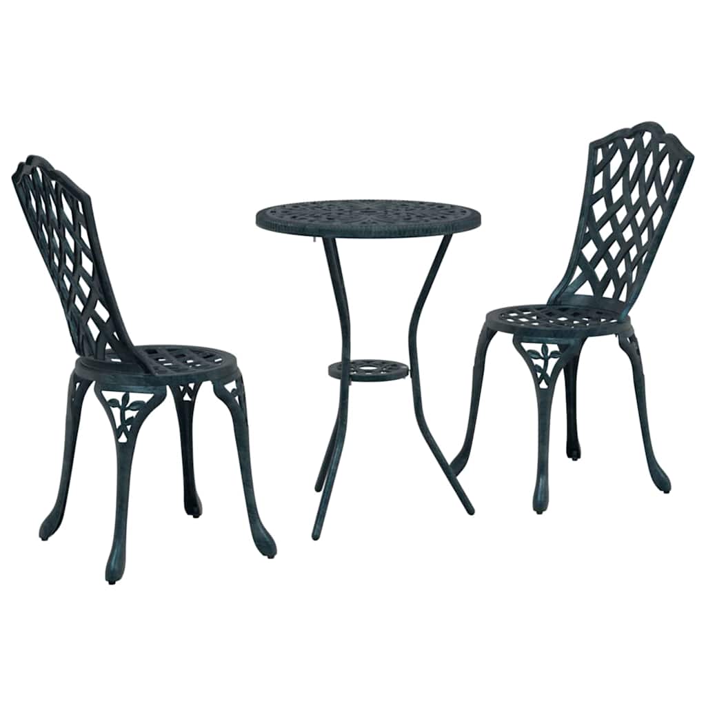 Tuin Bistro Set 3 pcs Groen Aluminium is nu te koop bij PeponiXL, paradijselijk wonen!