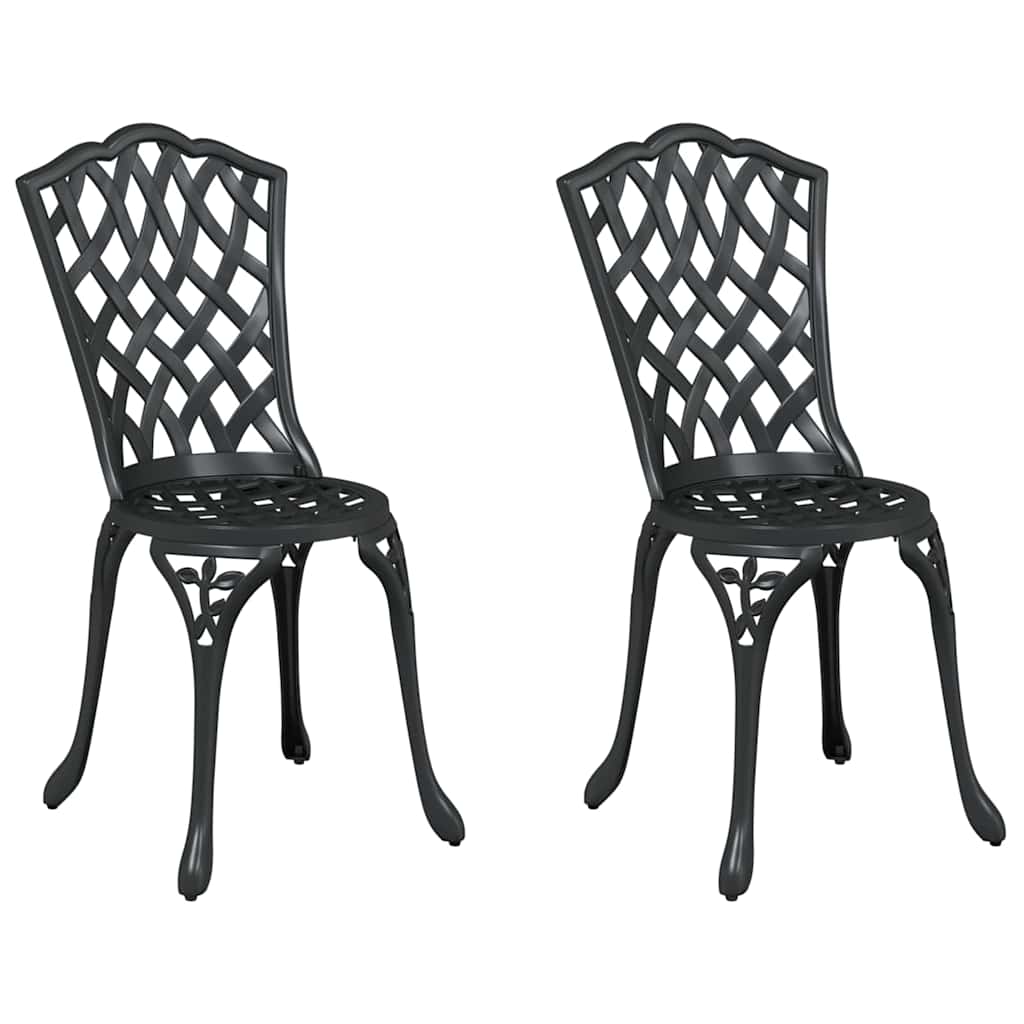 Tuinstoel 2 pcs Zwart 39 x 40 x 87cm Aluminium is nu te koop bij PeponiXL, paradijselijk wonen!