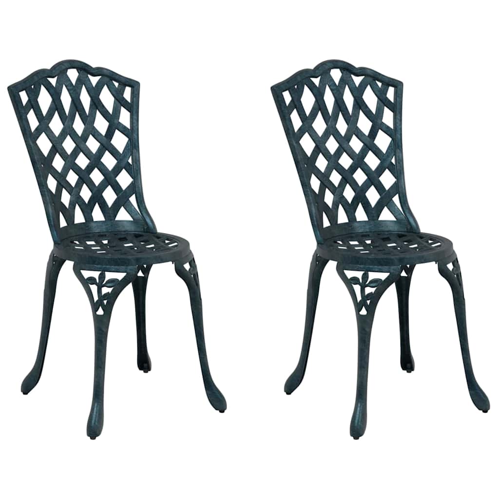 Tuinstoel 2 pcs Groen 39 x 40 x 87cm Aluminium is nu te koop bij PeponiXL, paradijselijk wonen!