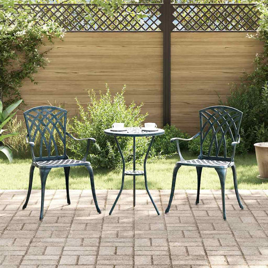 Tuinstoel 2 pcs Groen 53 x 51 x 88,5cm Aluminium is nu te koop bij PeponiXL, paradijselijk wonen!