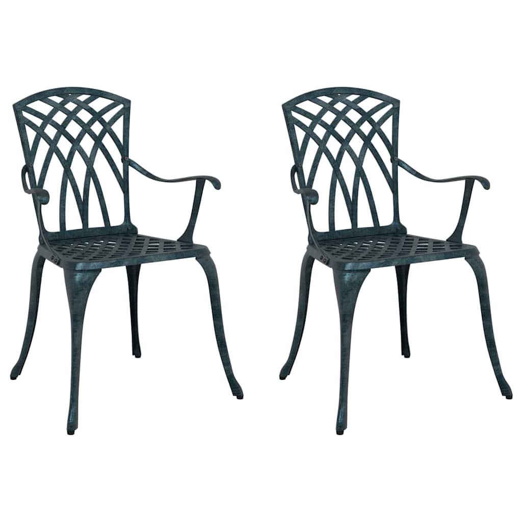 Tuinstoel 2 pcs Groen 53 x 51 x 88,5cm Aluminium is nu te koop bij PeponiXL, paradijselijk wonen!