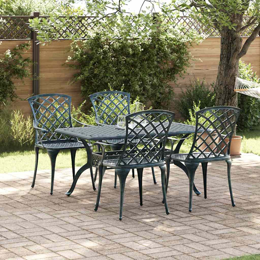 Tuinstoel 4 pcs Groen 61 x 60,5 x 93cm Aluminium is nu te koop bij PeponiXL, paradijselijk wonen!