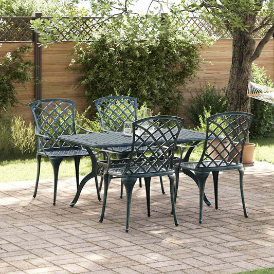 Tuinstoel 4 pcs Groen 61 x 60,5 x 93cm Aluminium is nu te koop bij PeponiXL, paradijselijk wonen!