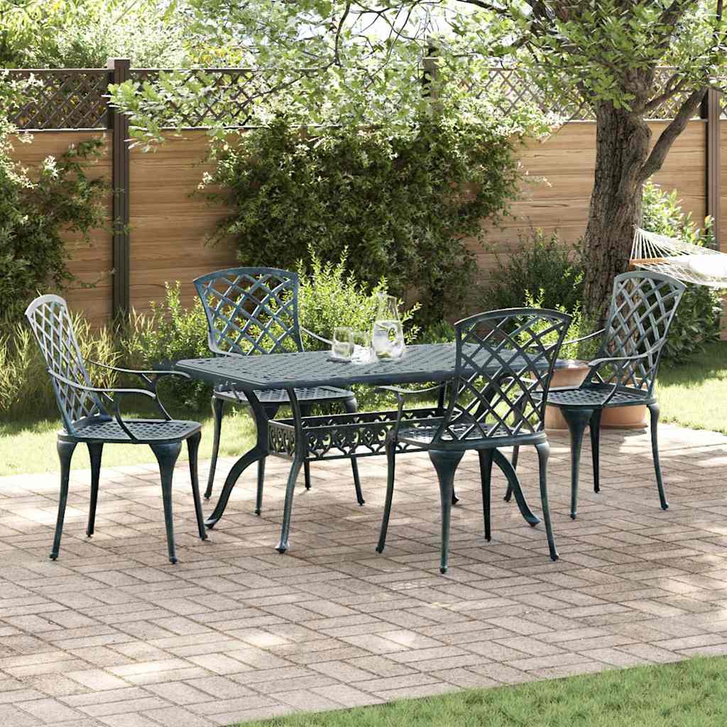 Tuinstoel 4 pcs Groen 61 x 60,5 x 93cm Aluminium is nu te koop bij PeponiXL, paradijselijk wonen!