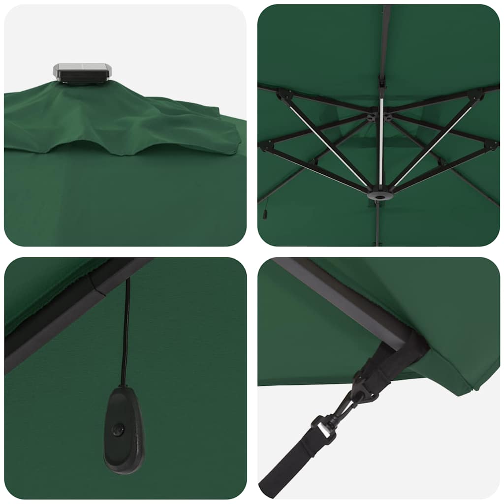 Parasol Groen 286 x 284 x 270 cm Aluminium en Polyester is nu te koop bij PeponiXL, paradijselijk wonen!