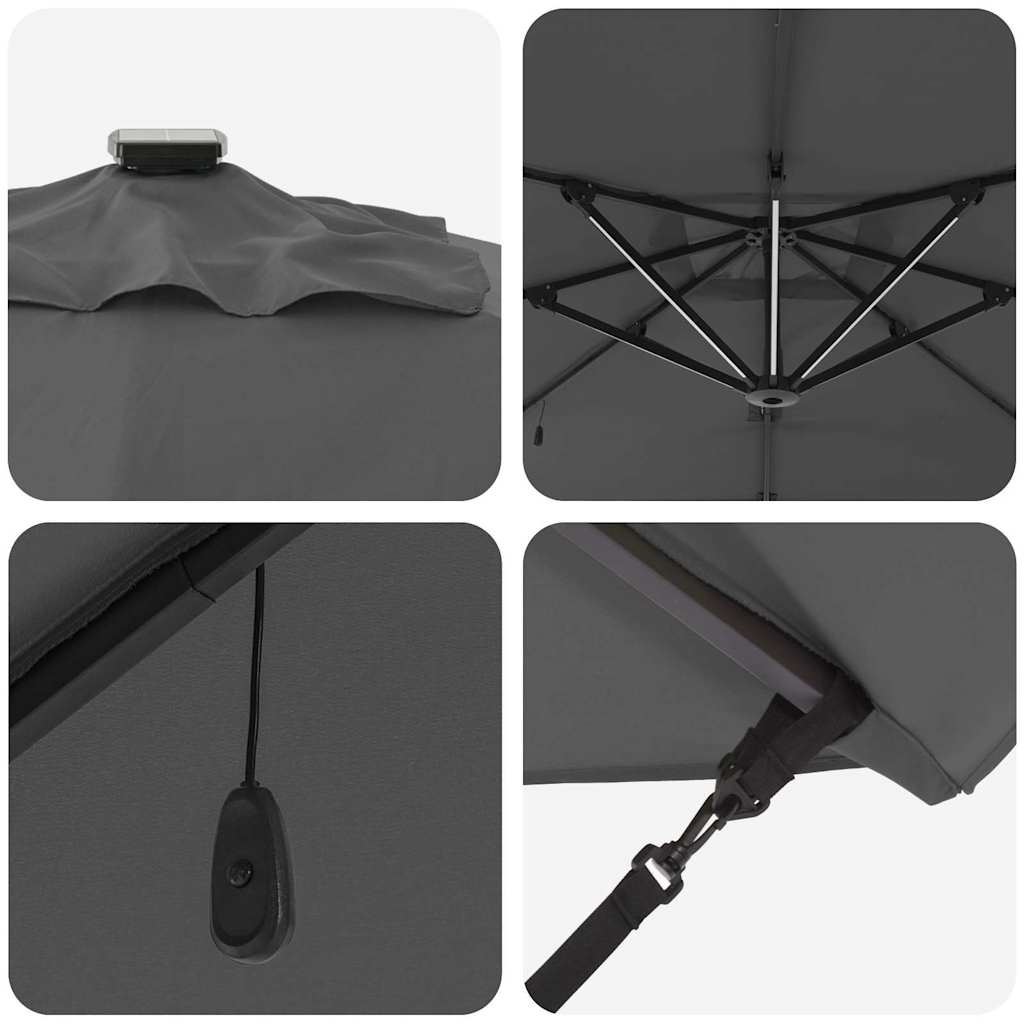 Parasol Antraciet 286 x 284 x 270 cm Aluminium en Polyester is nu te koop bij PeponiXL, paradijselijk wonen!
