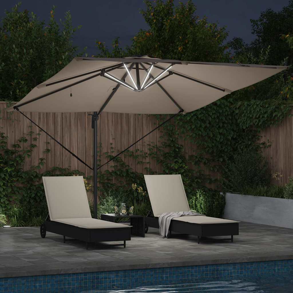 Parasol Taupe 286 x 284 x 270 cm Aluminium en Polyester is nu te koop bij PeponiXL, paradijselijk wonen!