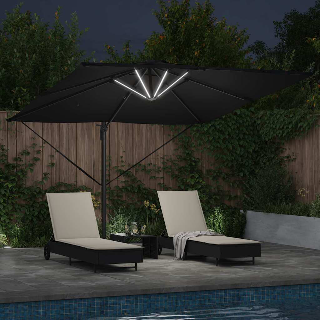 Parasol Zwart 286 x 284 x 270 cm Aluminium en Polyester is nu te koop bij PeponiXL, paradijselijk wonen!