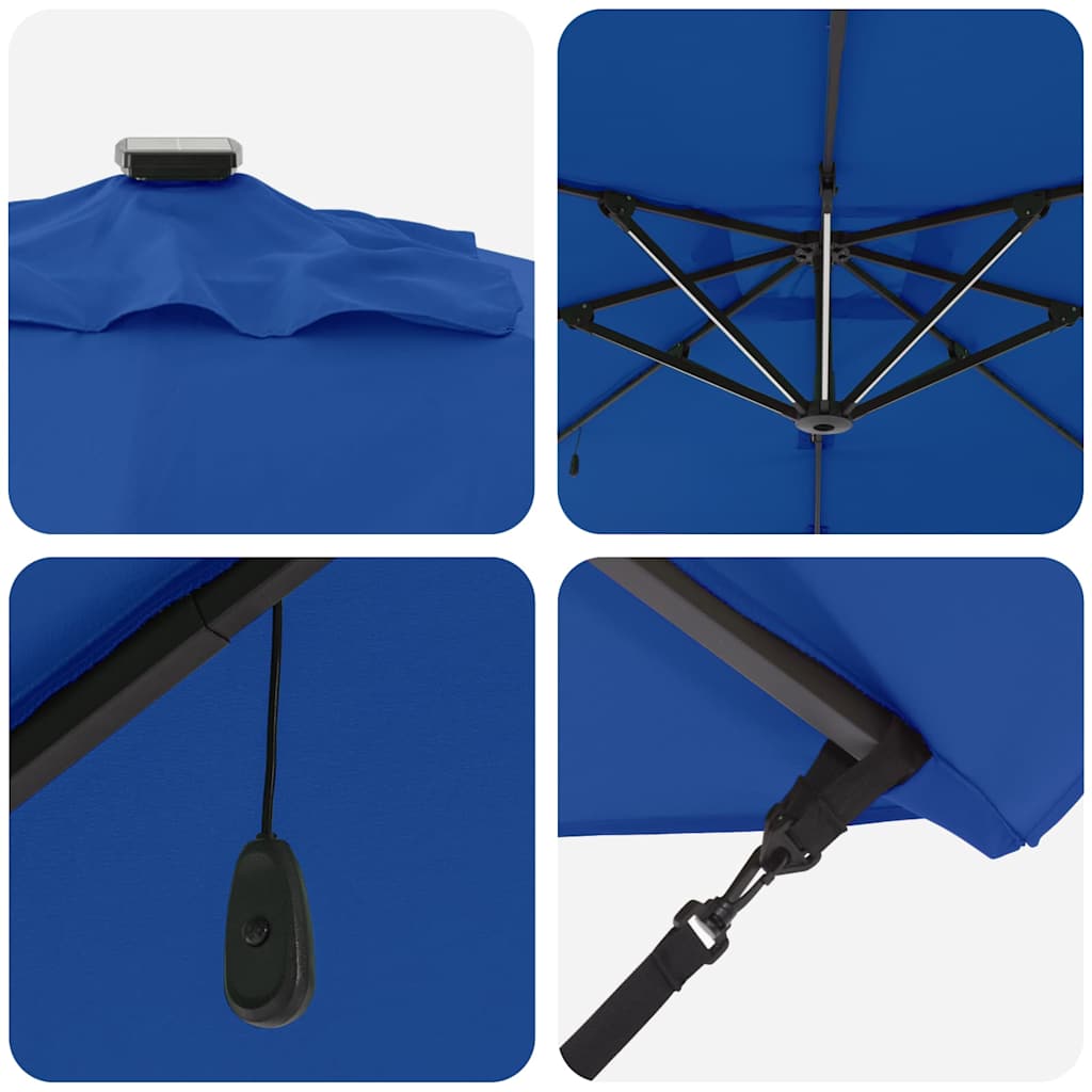 Parasol Azure Blauw 286 x 284 x 270 cm Aluminium en Polyester is nu te koop bij PeponiXL, paradijselijk wonen!
