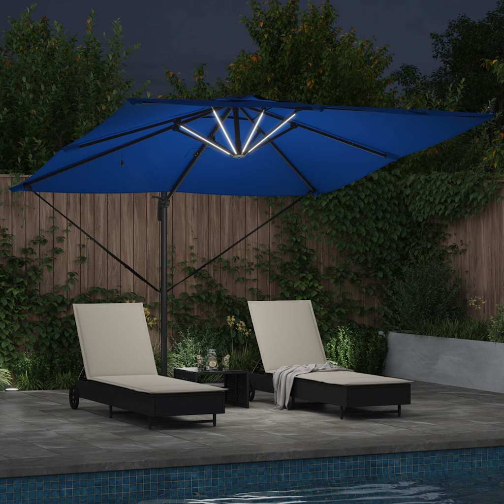 Parasol Azure Blauw 286 x 284 x 270 cm Aluminium en Polyester is nu te koop bij PeponiXL, paradijselijk wonen!
