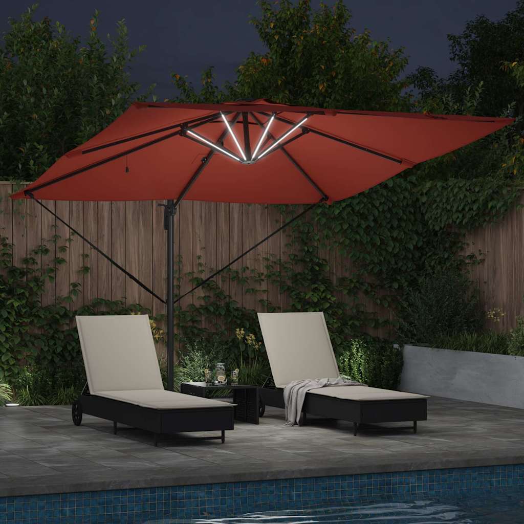 Parasol Terracotta 286 x 284 x 270 cm Aluminium en Polyester is nu te koop bij PeponiXL, paradijselijk wonen!