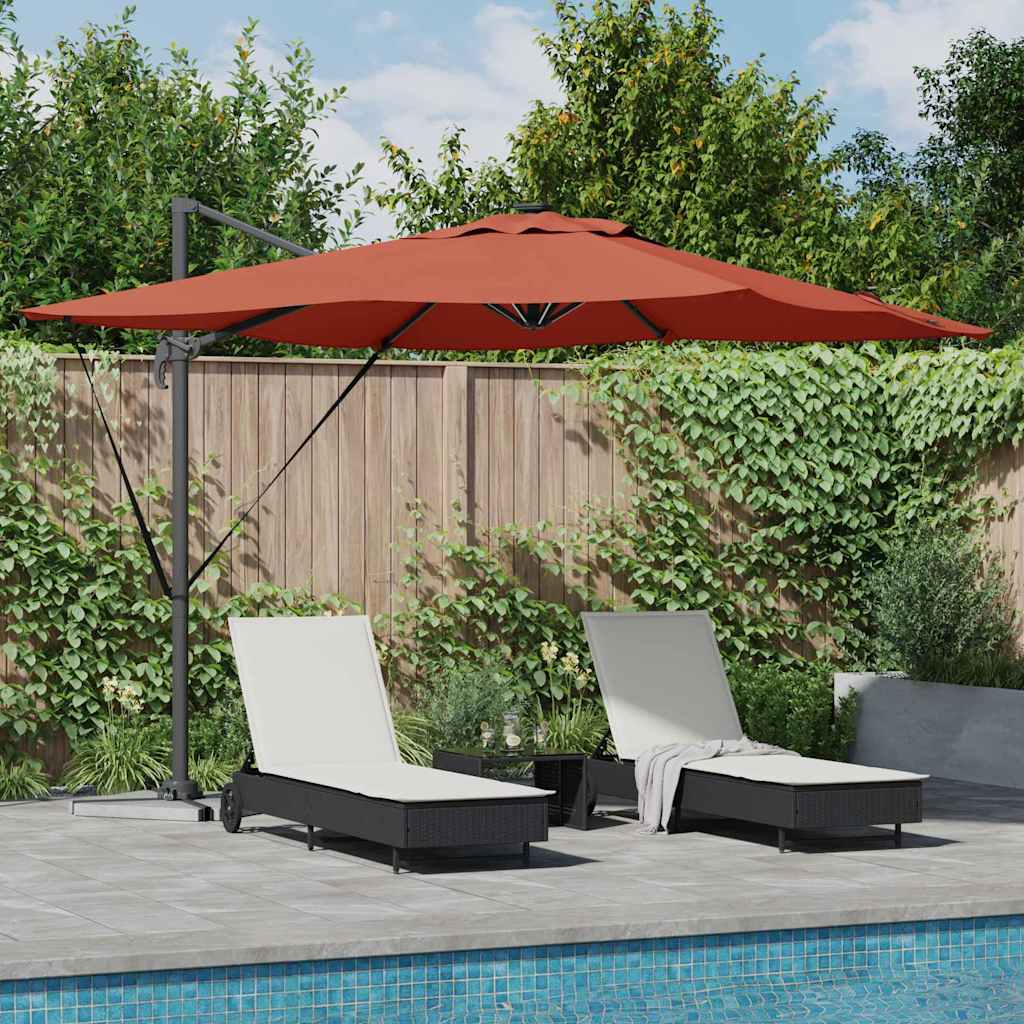 Parasol Terracotta 286 x 284 x 270 cm Aluminium en Polyester is nu te koop bij PeponiXL, paradijselijk wonen!