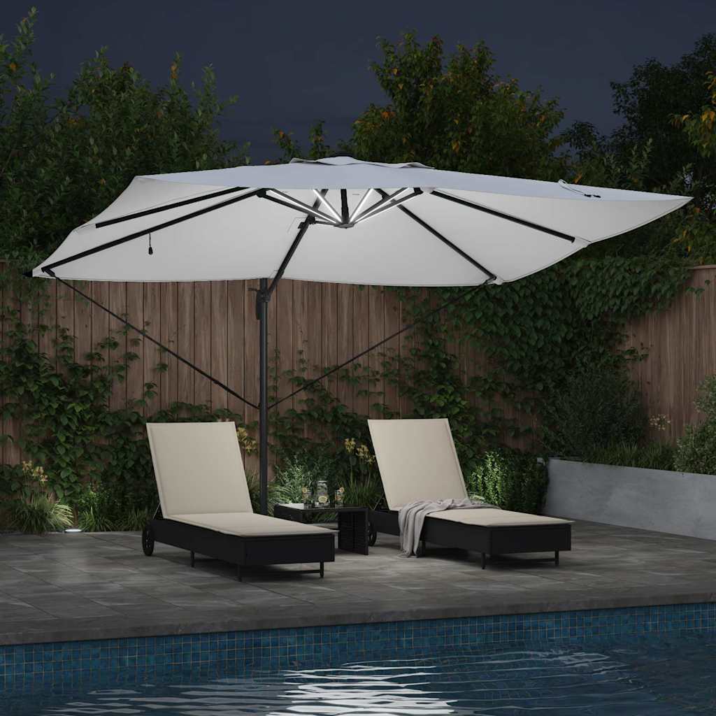 Parasol met slot Zand 352 x 251 x 265 cm Polyester en Aluminium is nu te koop bij PeponiXL, paradijselijk wonen!