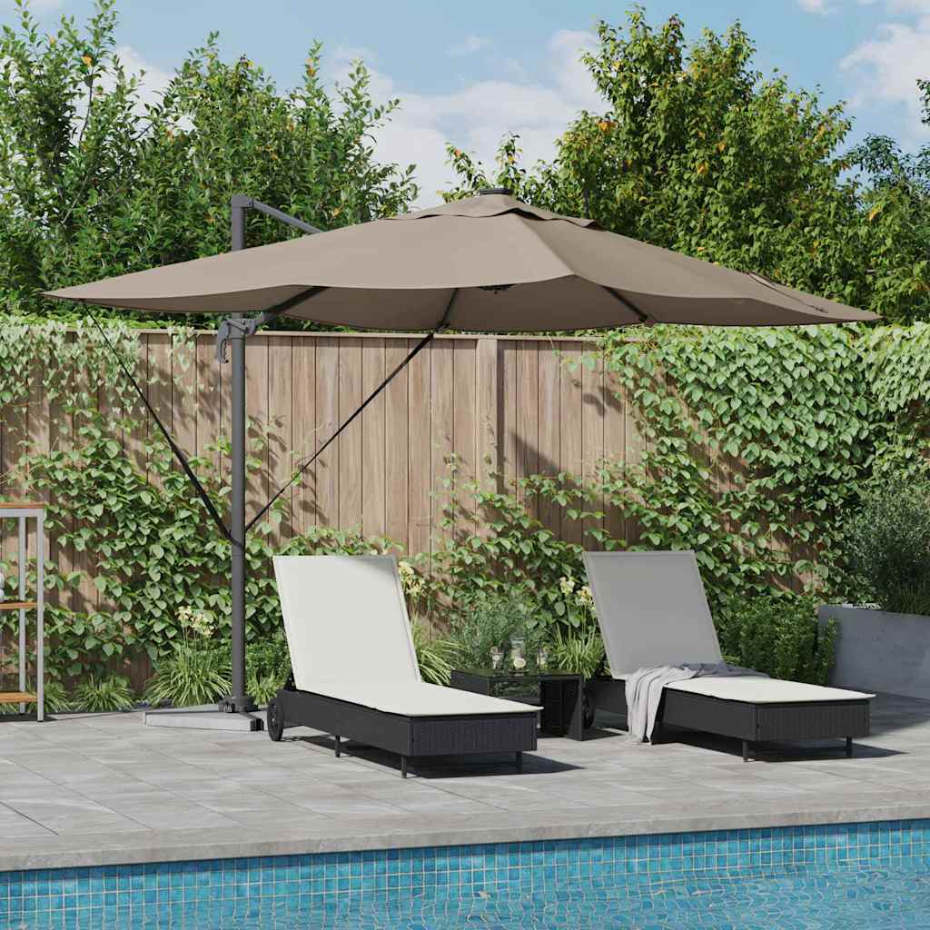 Parasol Taupe 352 x 251 x 265 cm Polyester en Aluminium is nu te koop bij PeponiXL, paradijselijk wonen!