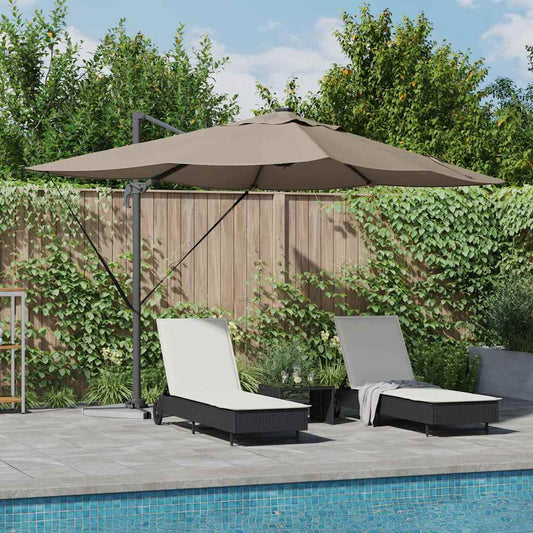 Parasol Taupe 352 x 251 x 265 cm Polyester en Aluminium is nu te koop bij PeponiXL, paradijselijk wonen!