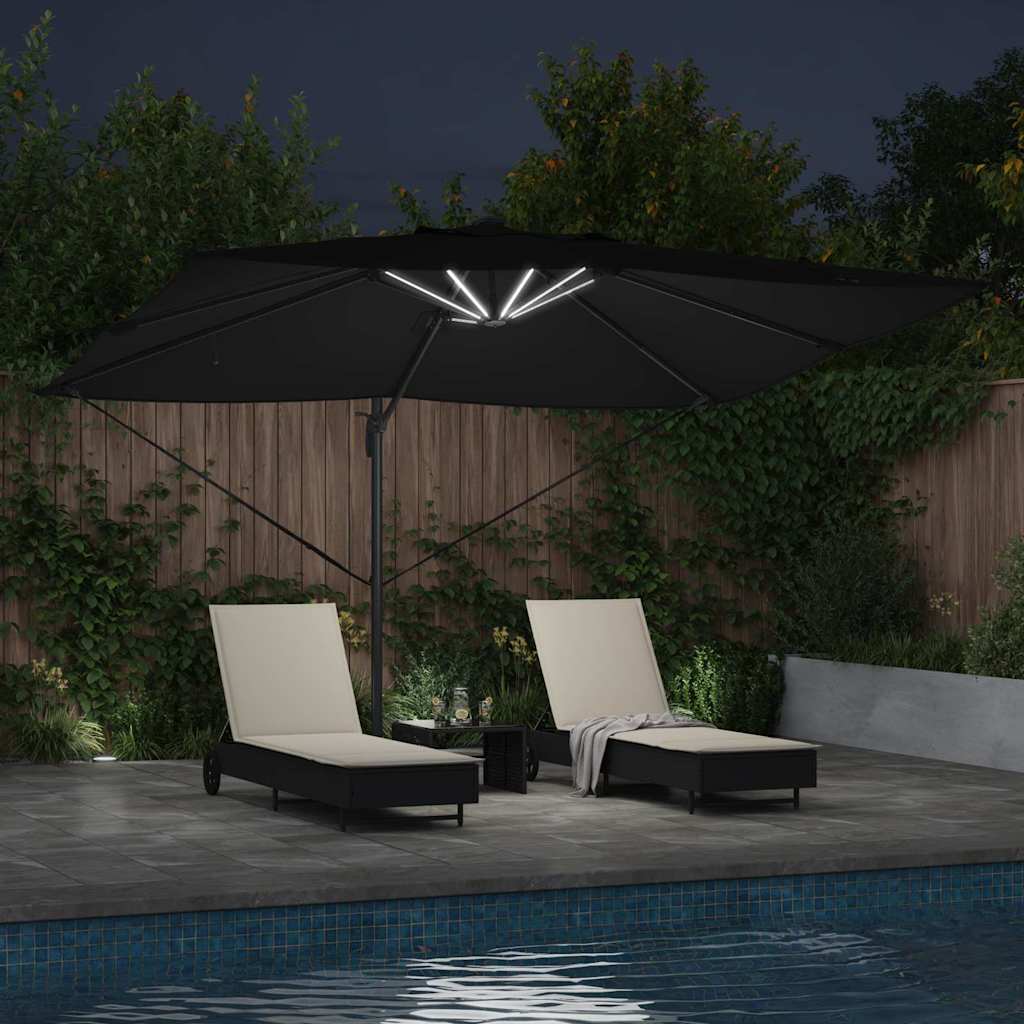 Parasol Zwart 352 x 251 x 265 cm Polyester en Aluminium is nu te koop bij PeponiXL, paradijselijk wonen!