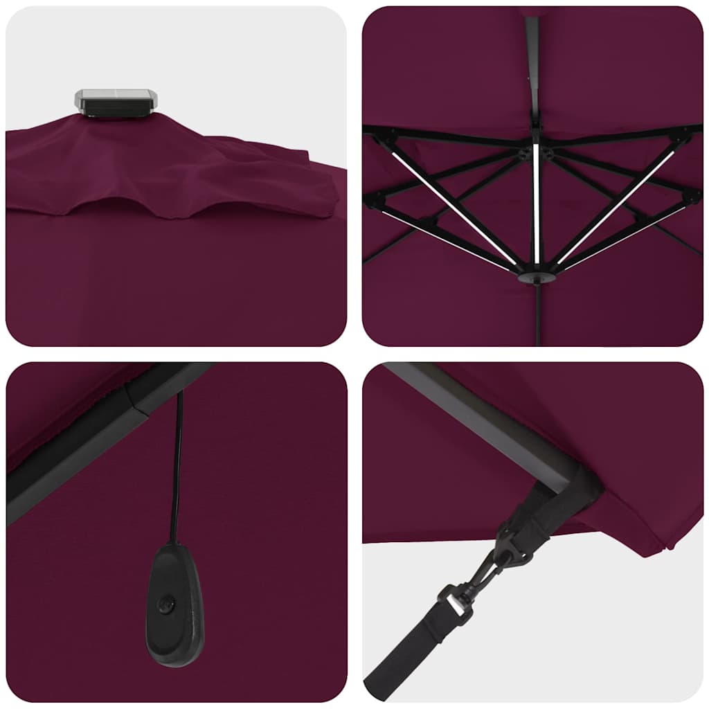 Parasol Bordeaux Rood 352 x 251 x 265 cm Polyester en Aluminium is nu te koop bij PeponiXL, paradijselijk wonen!