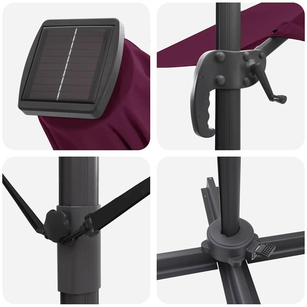 Parasol Bordeaux Rood 352 x 251 x 265 cm Polyester en Aluminium is nu te koop bij PeponiXL, paradijselijk wonen!
