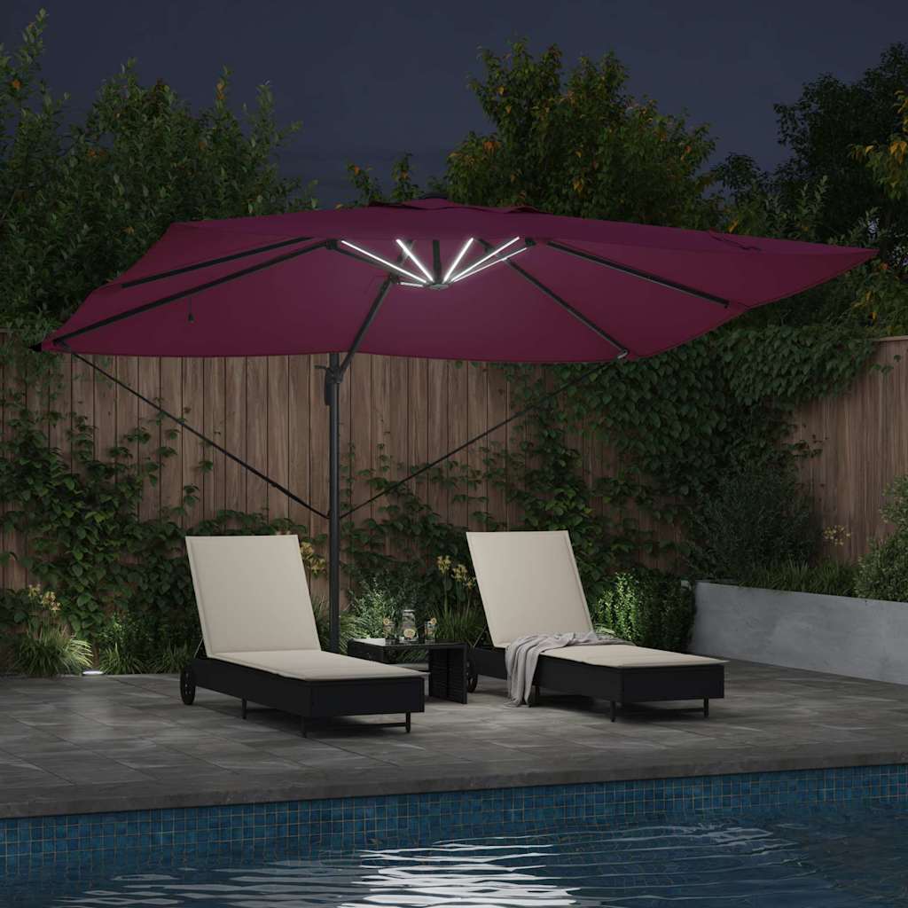 Parasol Bordeaux Rood 352 x 251 x 265 cm Polyester en Aluminium is nu te koop bij PeponiXL, paradijselijk wonen!