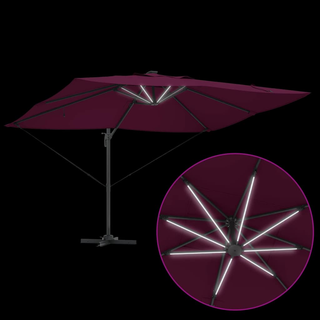 Parasol Bordeaux Rood 352 x 251 x 265 cm Polyester en Aluminium is nu te koop bij PeponiXL, paradijselijk wonen!