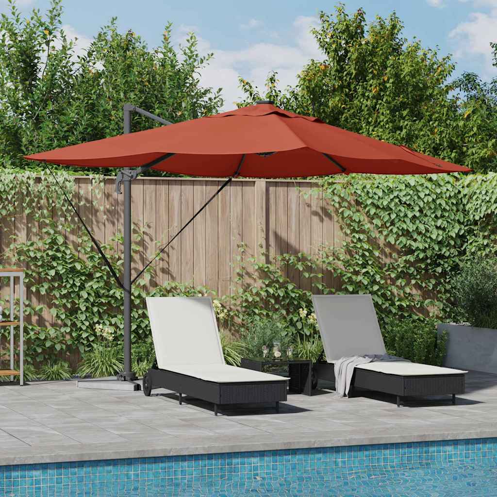Parasol Terracotta 352 x 251 x 265 cm Polyester en Aluminium is nu te koop bij PeponiXL, paradijselijk wonen!