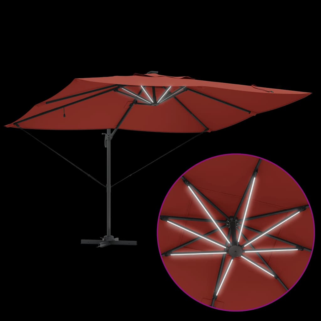 Parasol Terracotta 352 x 251 x 265 cm Polyester en Aluminium is nu te koop bij PeponiXL, paradijselijk wonen!
