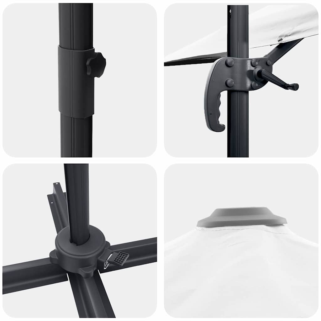 Roma Parasol Beige 286 x 284 x 265 cm Aluminium en Polyester is nu te koop bij PeponiXL, paradijselijk wonen!