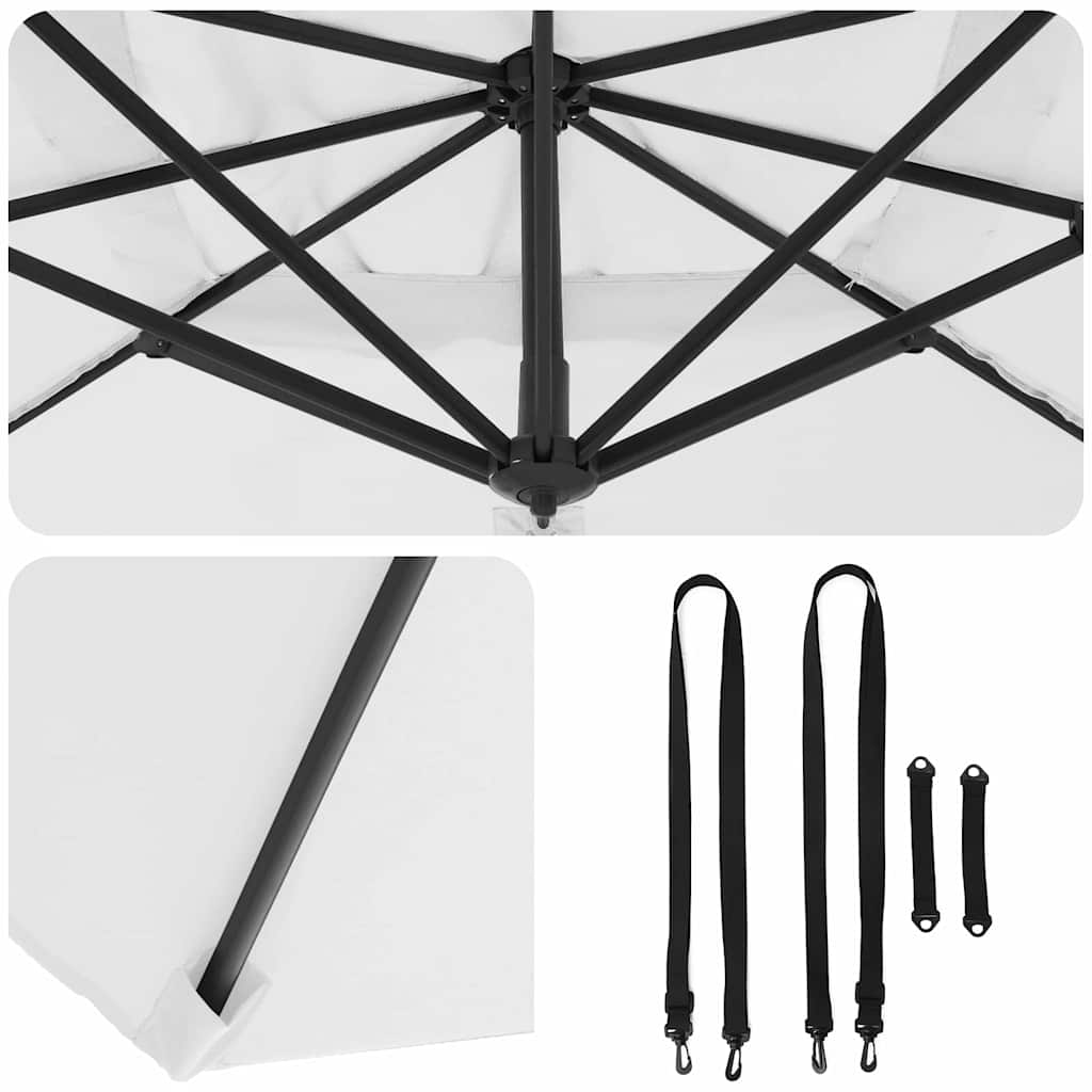 Roma Parasol Beige 286 x 284 x 265 cm Aluminium en Polyester is nu te koop bij PeponiXL, paradijselijk wonen!