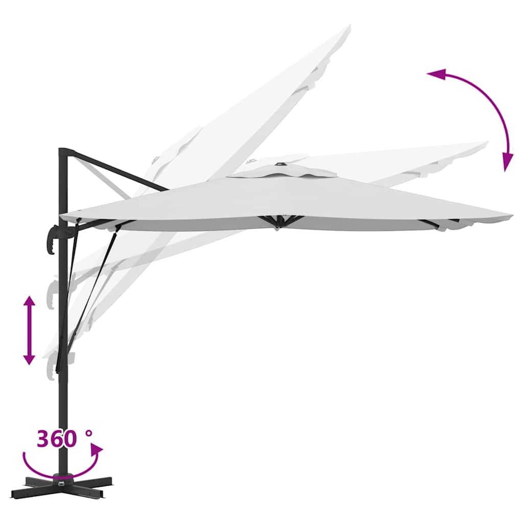 Roma Parasol Beige 286 x 284 x 265 cm Aluminium en Polyester is nu te koop bij PeponiXL, paradijselijk wonen!