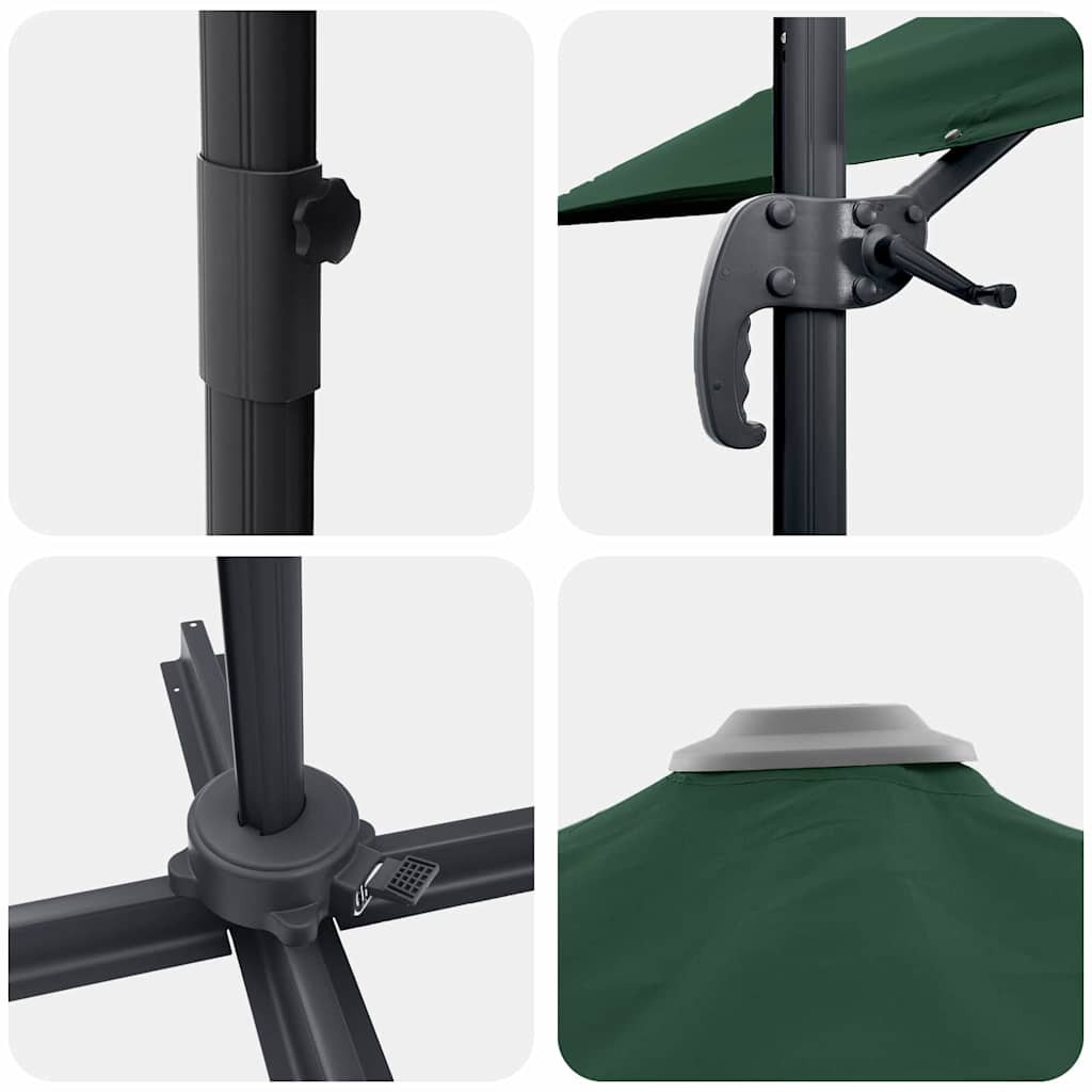 Roma Parasol Groen 286 x 284 x 265 cm Aluminium en Polyester is nu te koop bij PeponiXL, paradijselijk wonen!