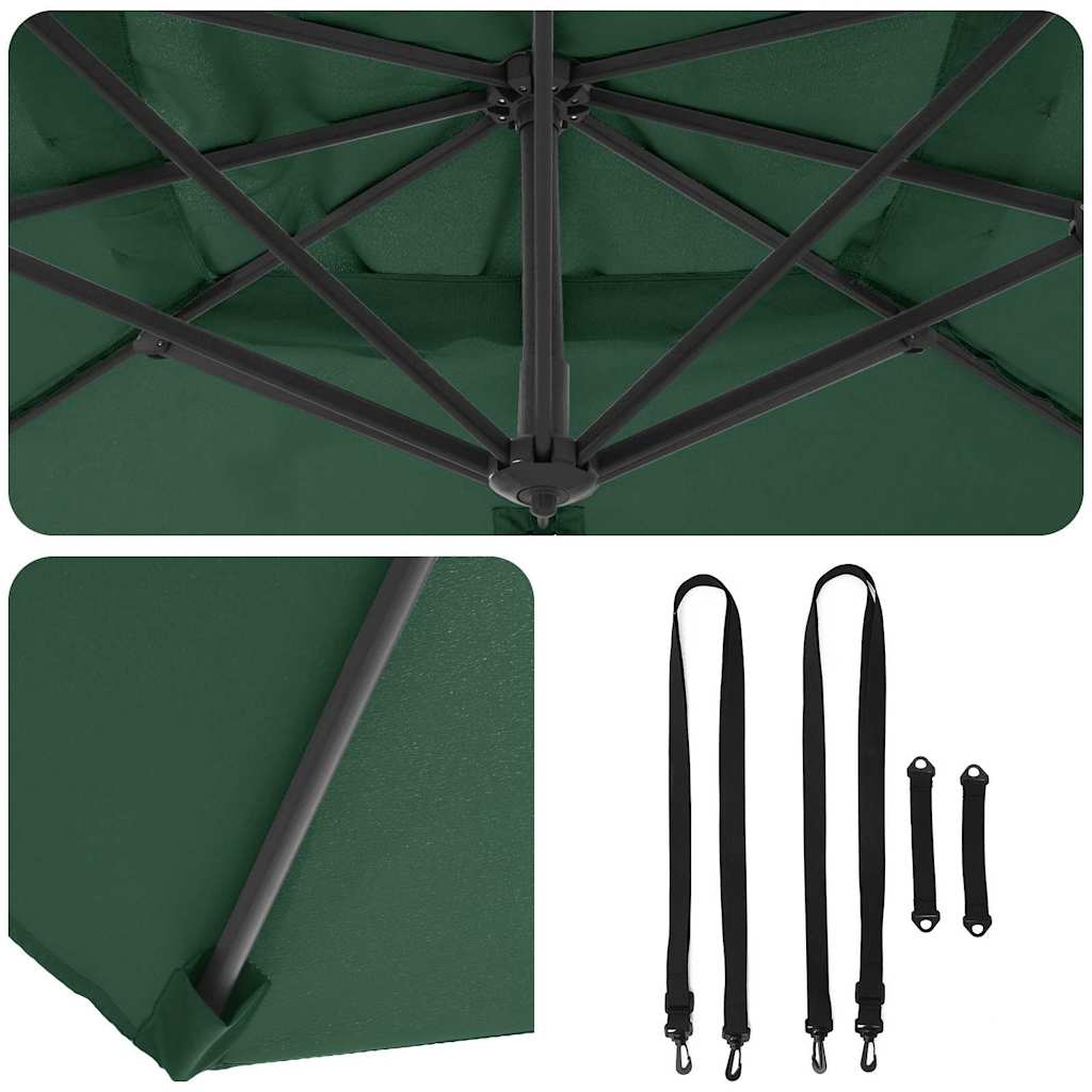 Roma Parasol Groen 286 x 284 x 265 cm Aluminium en Polyester is nu te koop bij PeponiXL, paradijselijk wonen!
