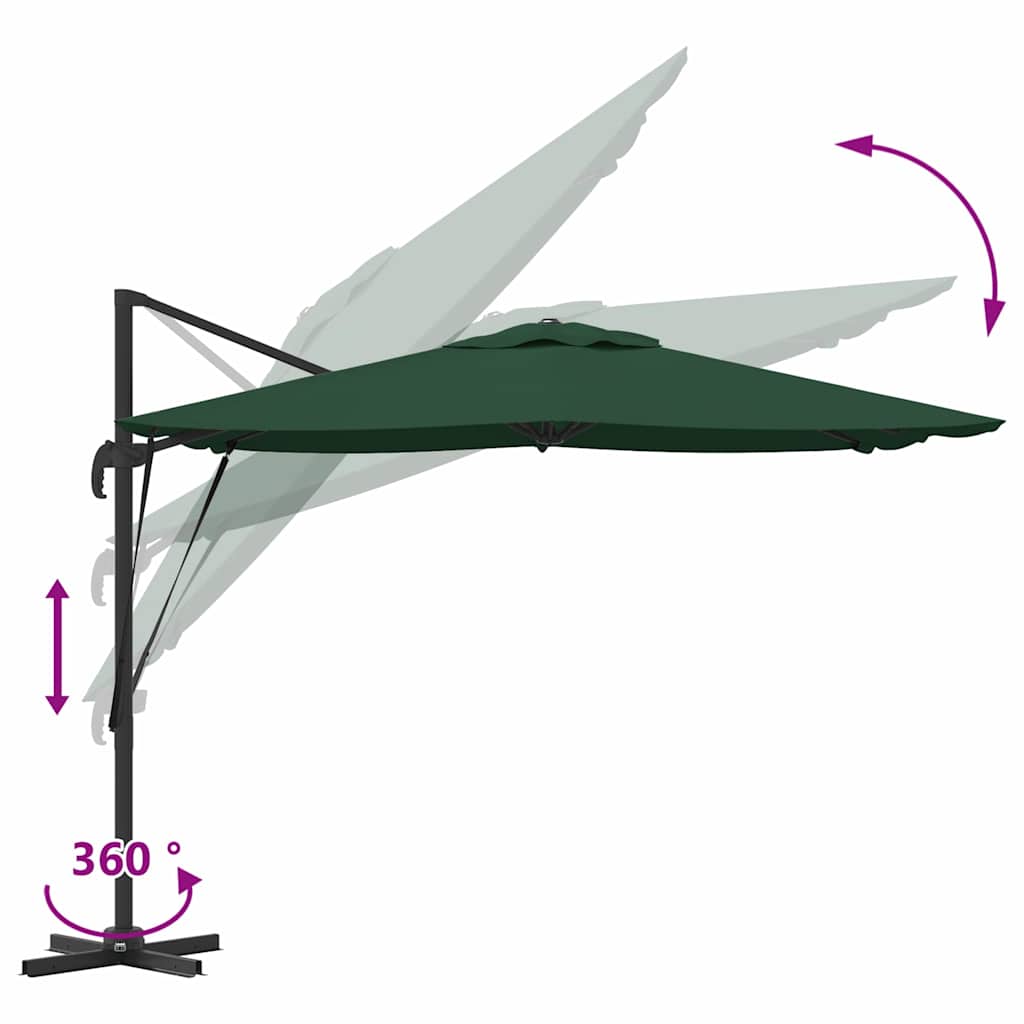 Roma Parasol Groen 286 x 284 x 265 cm Aluminium en Polyester is nu te koop bij PeponiXL, paradijselijk wonen!