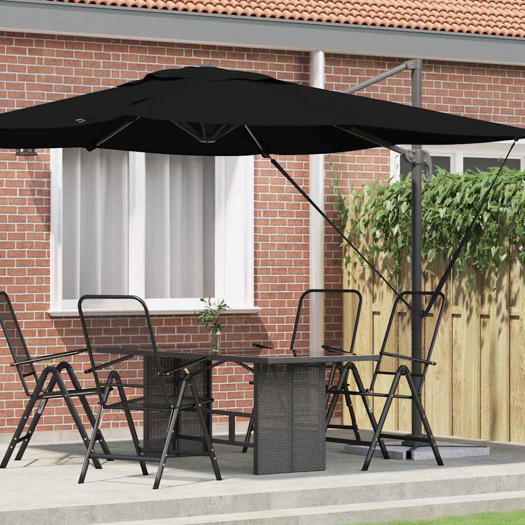 Roma Parasol Zwart 286 x 284 x 265 cm Aluminium en Polyester is nu te koop bij PeponiXL, paradijselijk wonen!