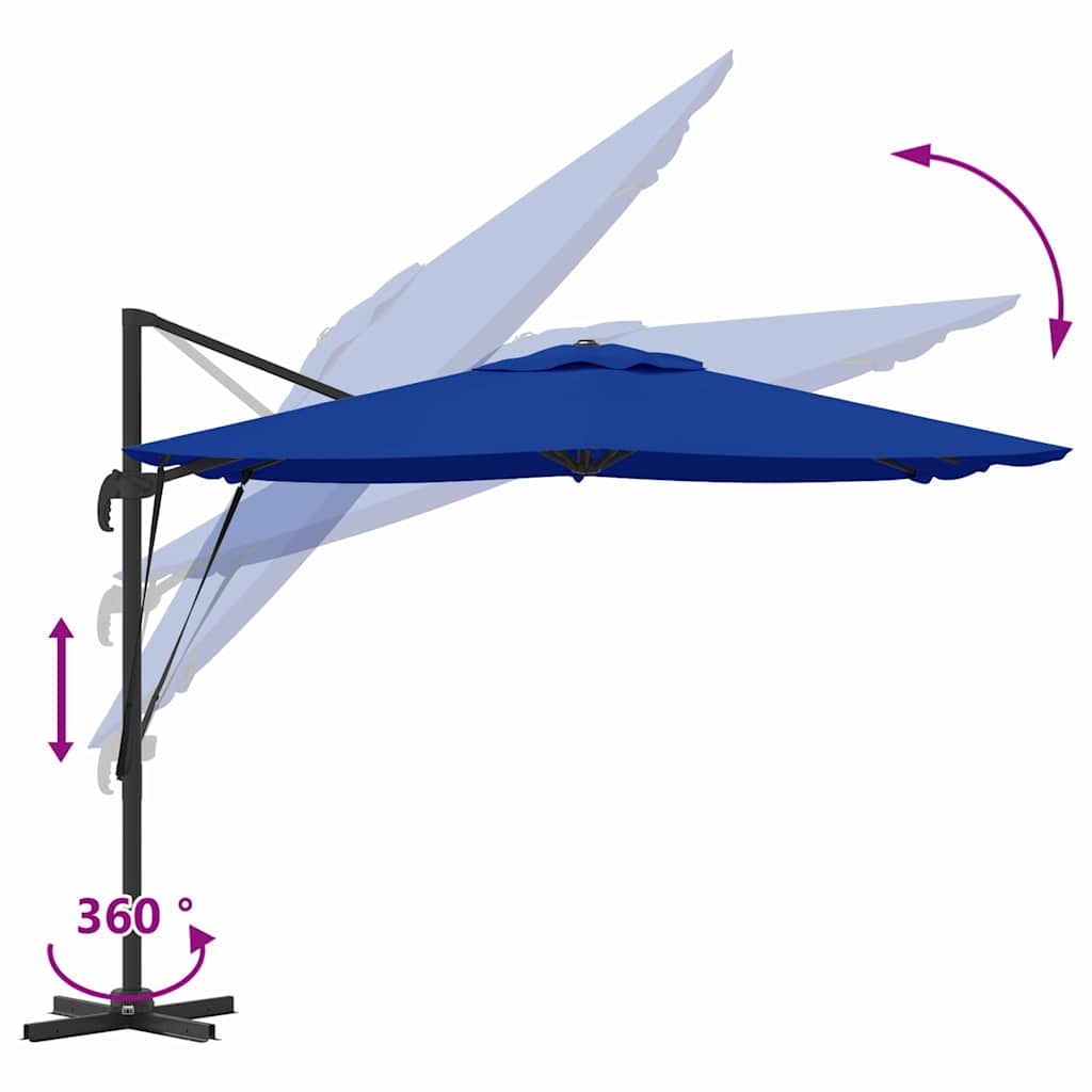 Roma Parasol Blauw 286 x 284 x 265 cm Aluminium en Polyester is nu te koop bij PeponiXL, paradijselijk wonen!
