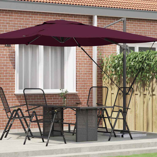 Roma Parasol Rood 286 x 284 x 265 cm Aluminium en Polyester is nu te koop bij PeponiXL, paradijselijk wonen!
