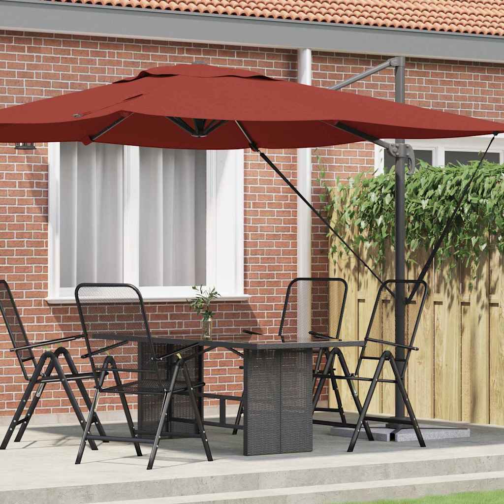Roma Parasol Rood 286 x 284 x 265 cm Aluminium en Polyester is nu te koop bij PeponiXL, paradijselijk wonen!
