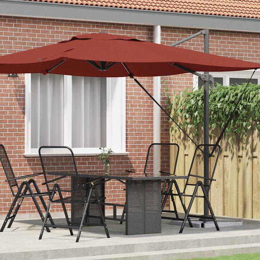 Roma Parasol Rood 286 x 284 x 265 cm Aluminium en Polyester is nu te koop bij PeponiXL, paradijselijk wonen!