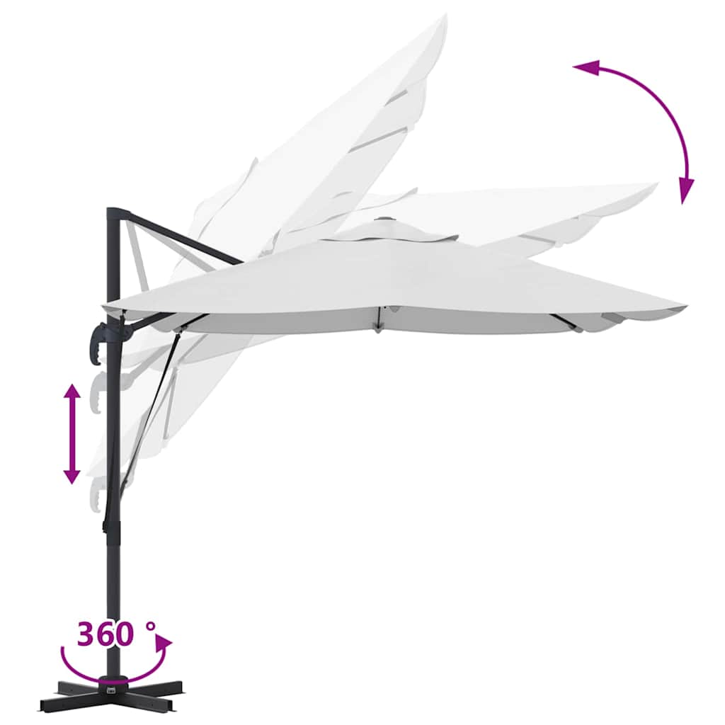 Parasol Zand 351 x 250 x 260 cm Polyester en Aluminium is nu te koop bij PeponiXL, paradijselijk wonen!
