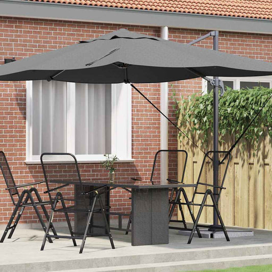 Parasol Antraciet 351 x 250 x 260 cm Polyester en Aluminium is nu te koop bij PeponiXL, paradijselijk wonen!