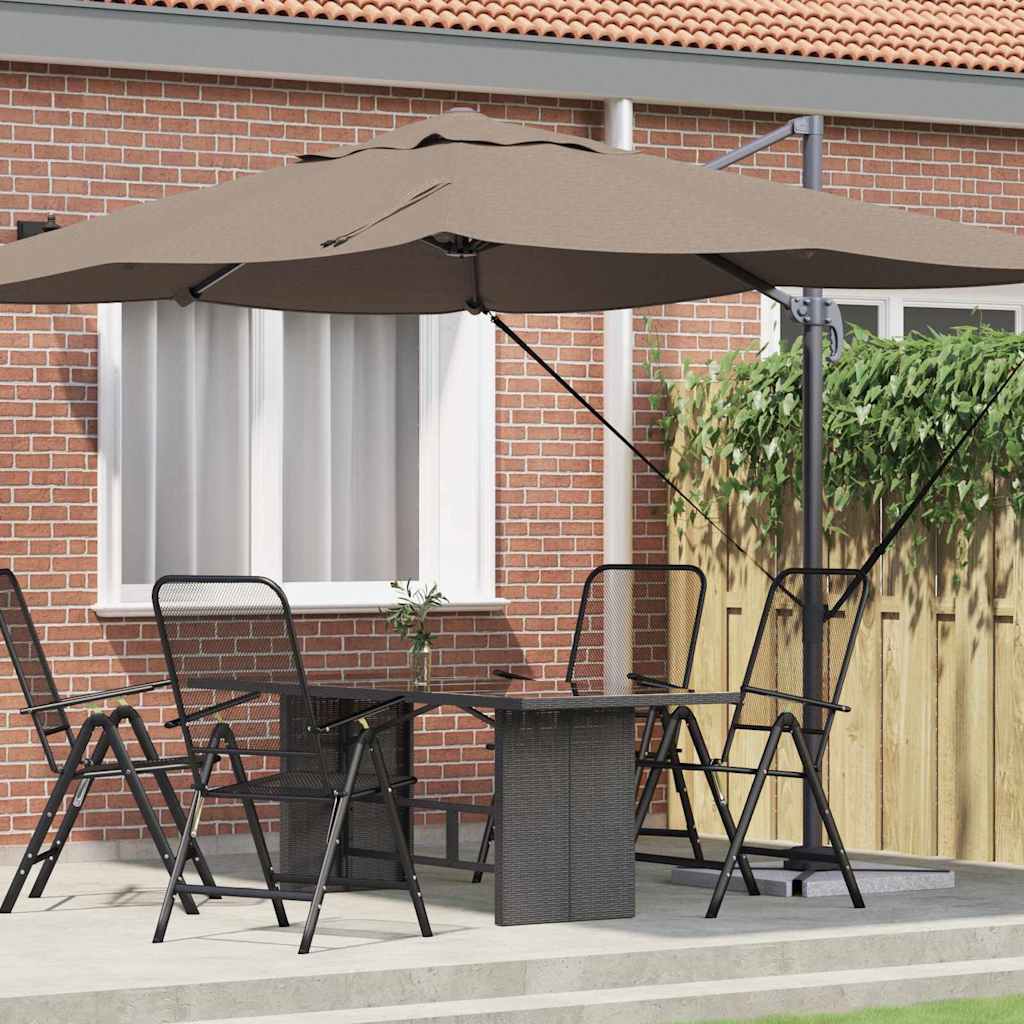 Parasol Taupe 351 x 250 x 260 cm Polyester en Aluminium is nu te koop bij PeponiXL, paradijselijk wonen!