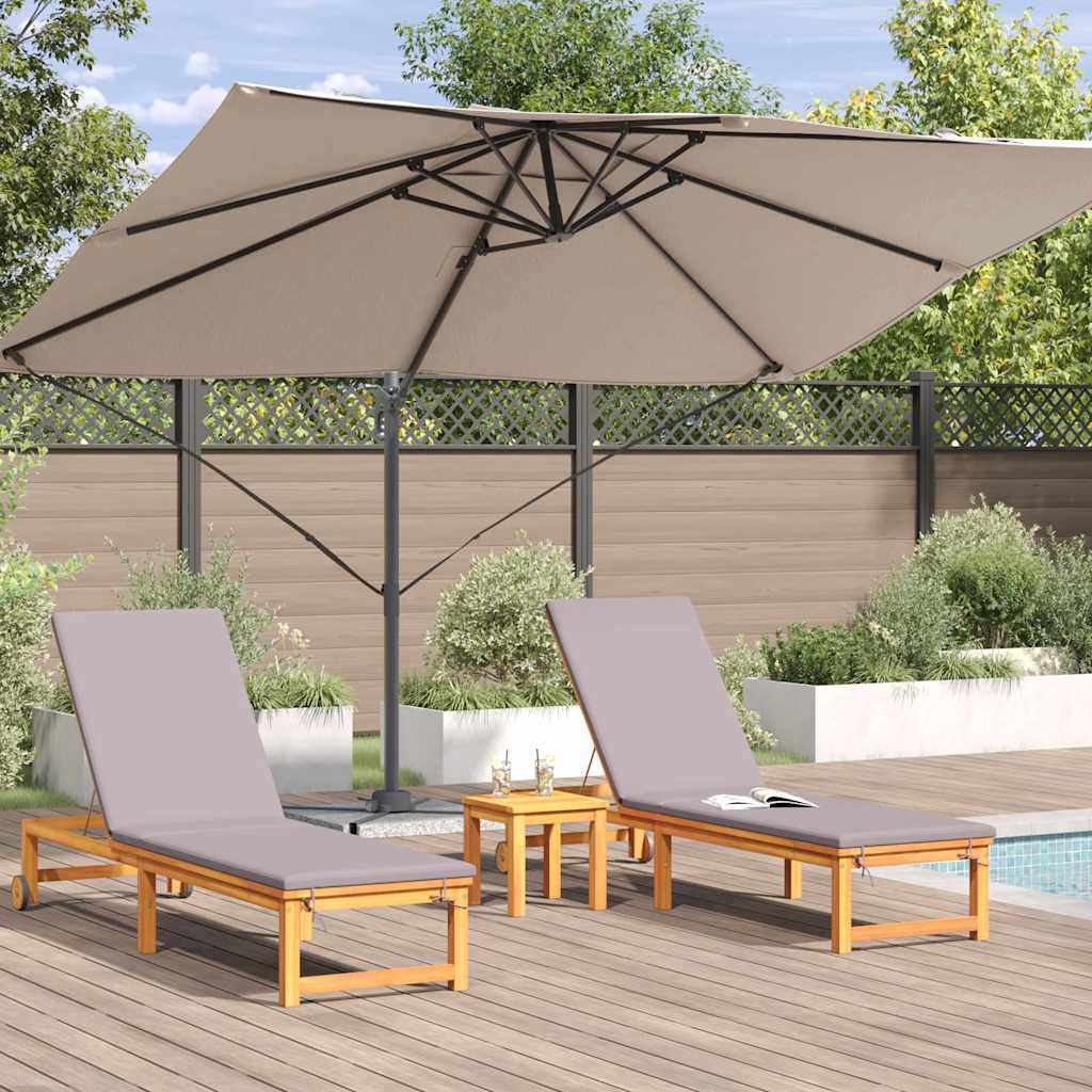 Parasol Taupe 351 x 250 x 260 cm Polyester en Aluminium is nu te koop bij PeponiXL, paradijselijk wonen!
