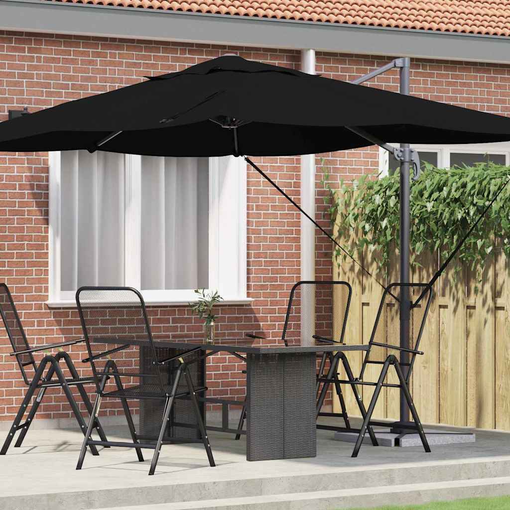 Parasol Zwart 351 x 250 x 260 cm Polyester en Aluminium is nu te koop bij PeponiXL, paradijselijk wonen!