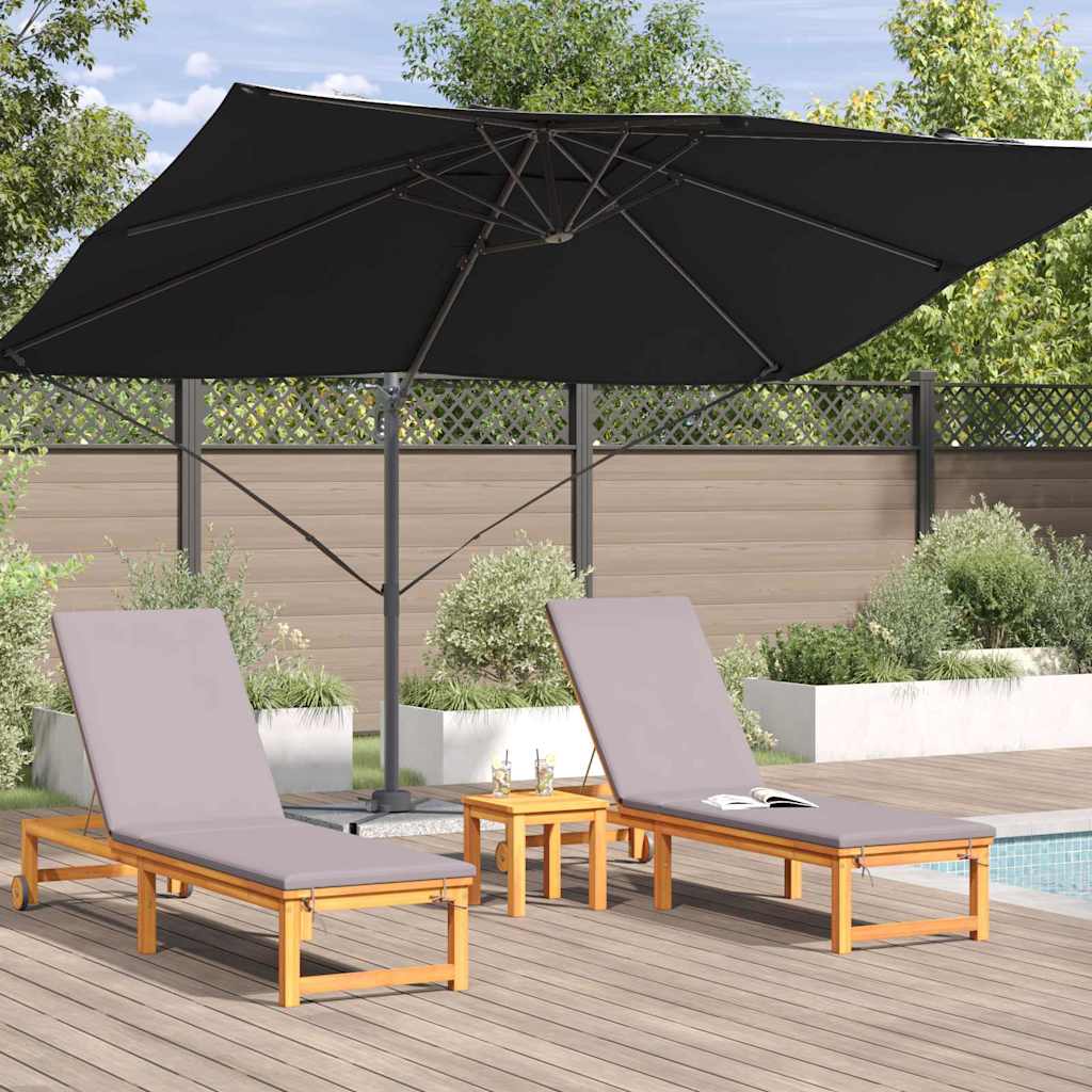 Parasol Zwart 351 x 250 x 260 cm Polyester en Aluminium is nu te koop bij PeponiXL, paradijselijk wonen!
