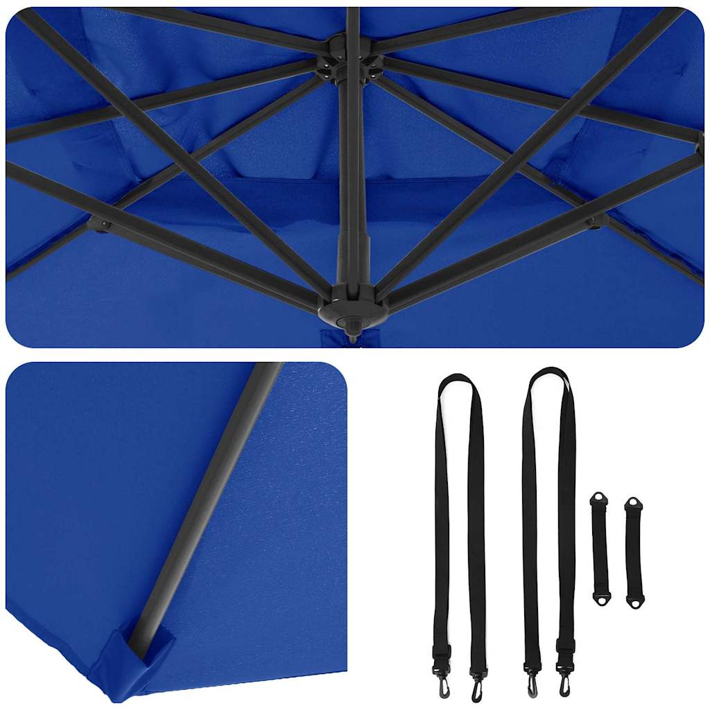 Parasol Azurblauw 351 x 250 x 260 cm Polyester en Aluminium is nu te koop bij PeponiXL, paradijselijk wonen!