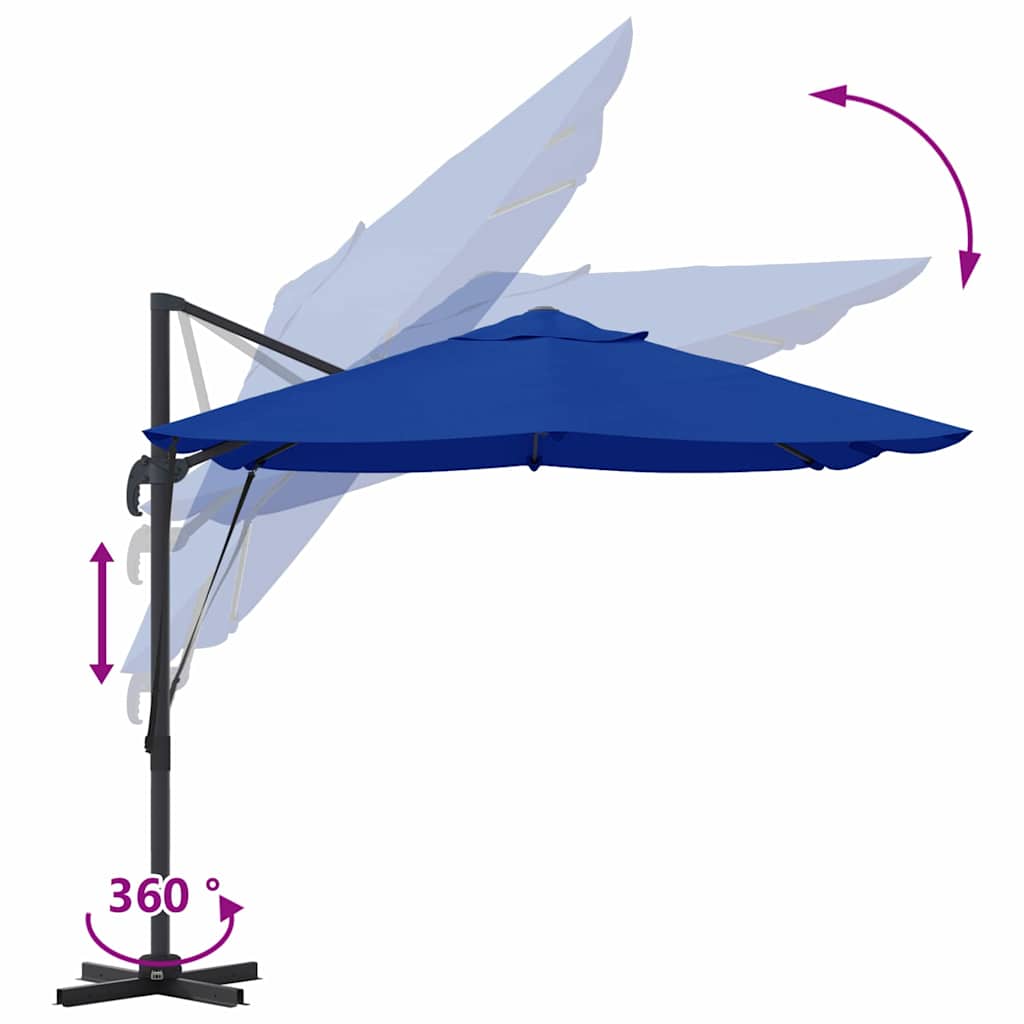 Parasol Azurblauw 351 x 250 x 260 cm Polyester en Aluminium is nu te koop bij PeponiXL, paradijselijk wonen!