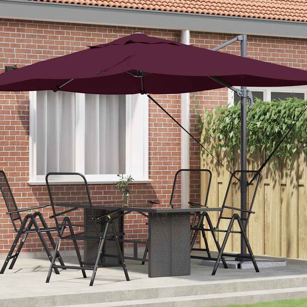 Parasol Bordeaux Rood 351 x 250 x 260 cm Polyester en Aluminium is nu te koop bij PeponiXL, paradijselijk wonen!