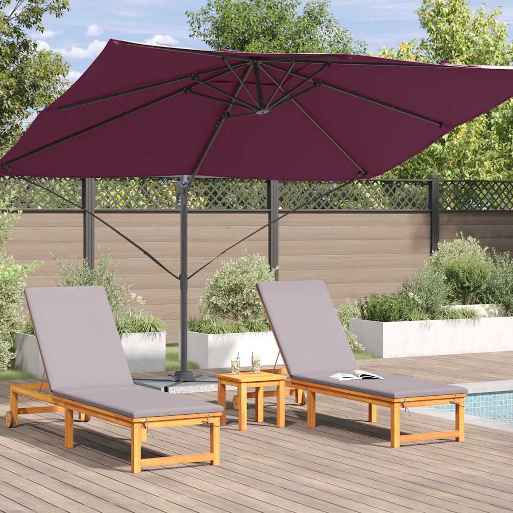Parasol Bordeaux Rood 351 x 250 x 260 cm Polyester en Aluminium is nu te koop bij PeponiXL, paradijselijk wonen!